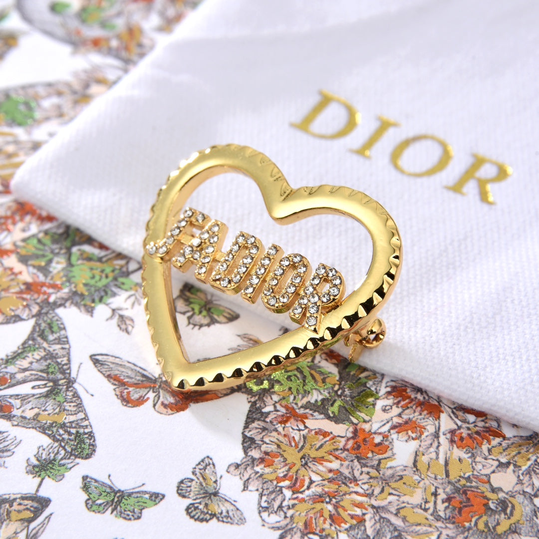 Dior J'adore Crystals 18K Gold Brooch product image 2, provided for visual reference and product detail review