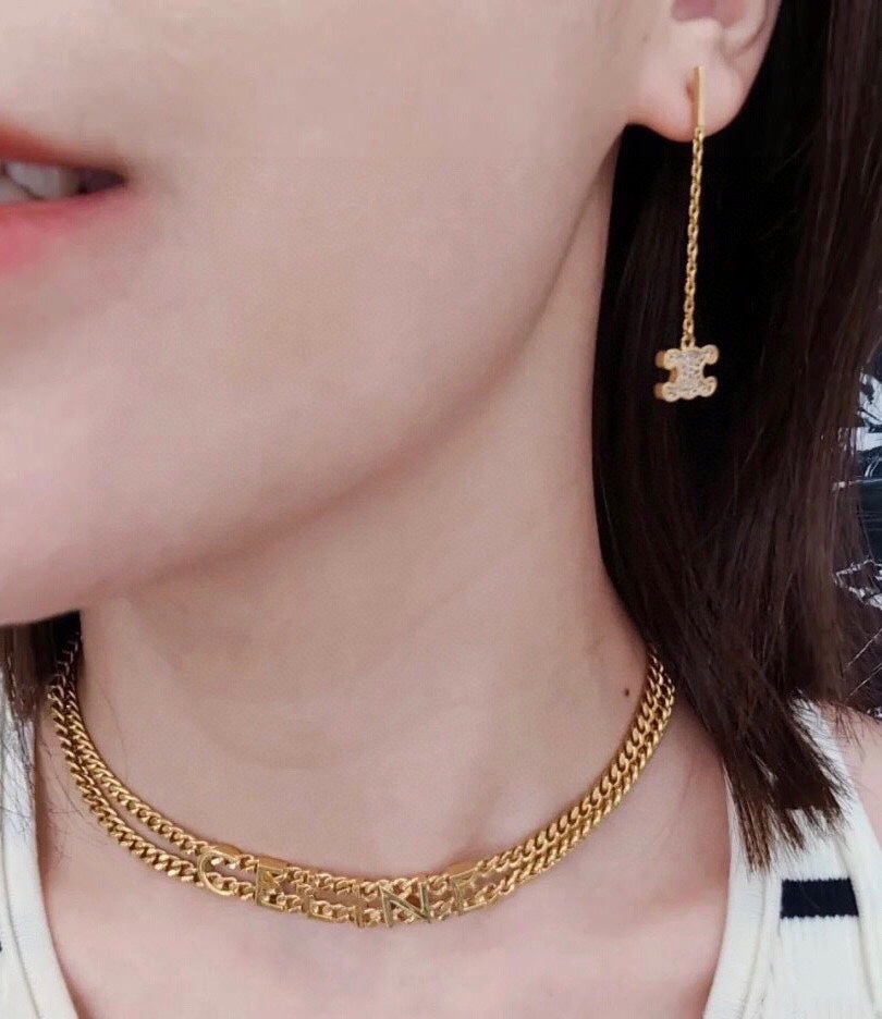 Celine Gourmette 18K Gold Necklace product image 3, provided for visual reference and product detail review