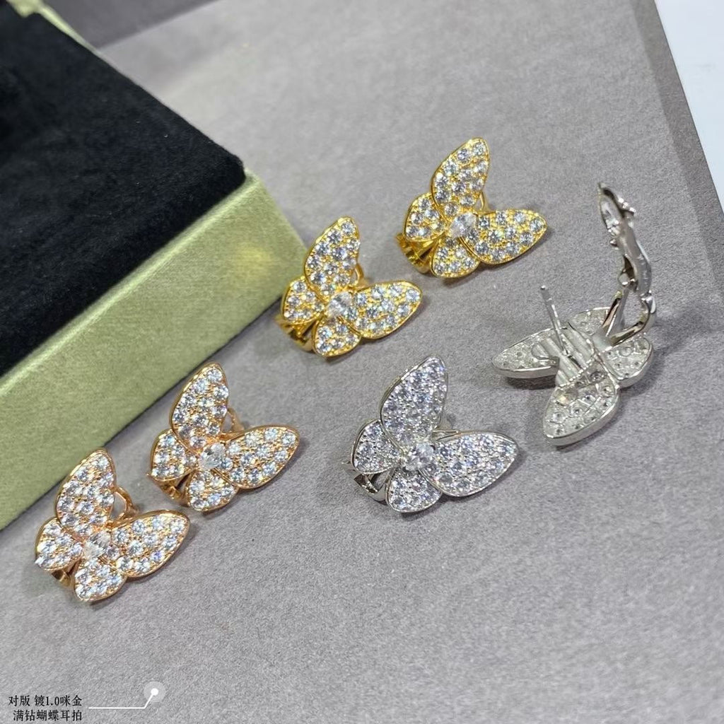 Two Butterfly Diamonds 18K Gold Earrings product image 7, provided for visual reference and product detail review
