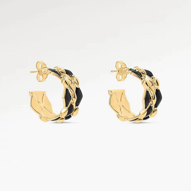 Louis Vuitton Leather 18K Gold Earrings product image 1, provided for visual reference and product detail review