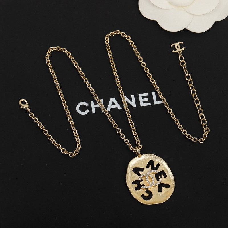 Chanel Script 18K Gold Necklace product image 1, provided for visual reference and product detail review