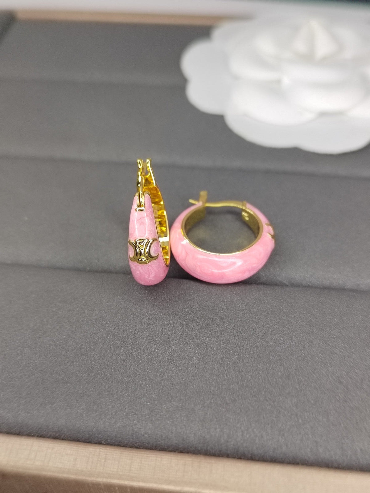 Celine Pink 18K Gold Earrings product image 2, provided for visual reference and product detail review