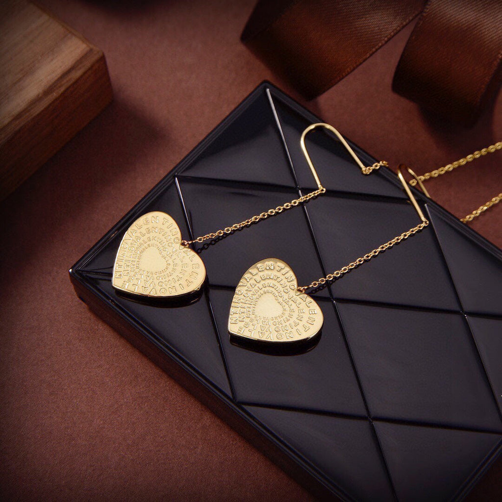 Valentino Red Heart 18K Gold Earrings product image 2, provided for visual reference and product detail review