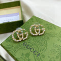 Gucci Double Pearls 18K Gold Earrings product image 1, provided for visual reference and product detail review