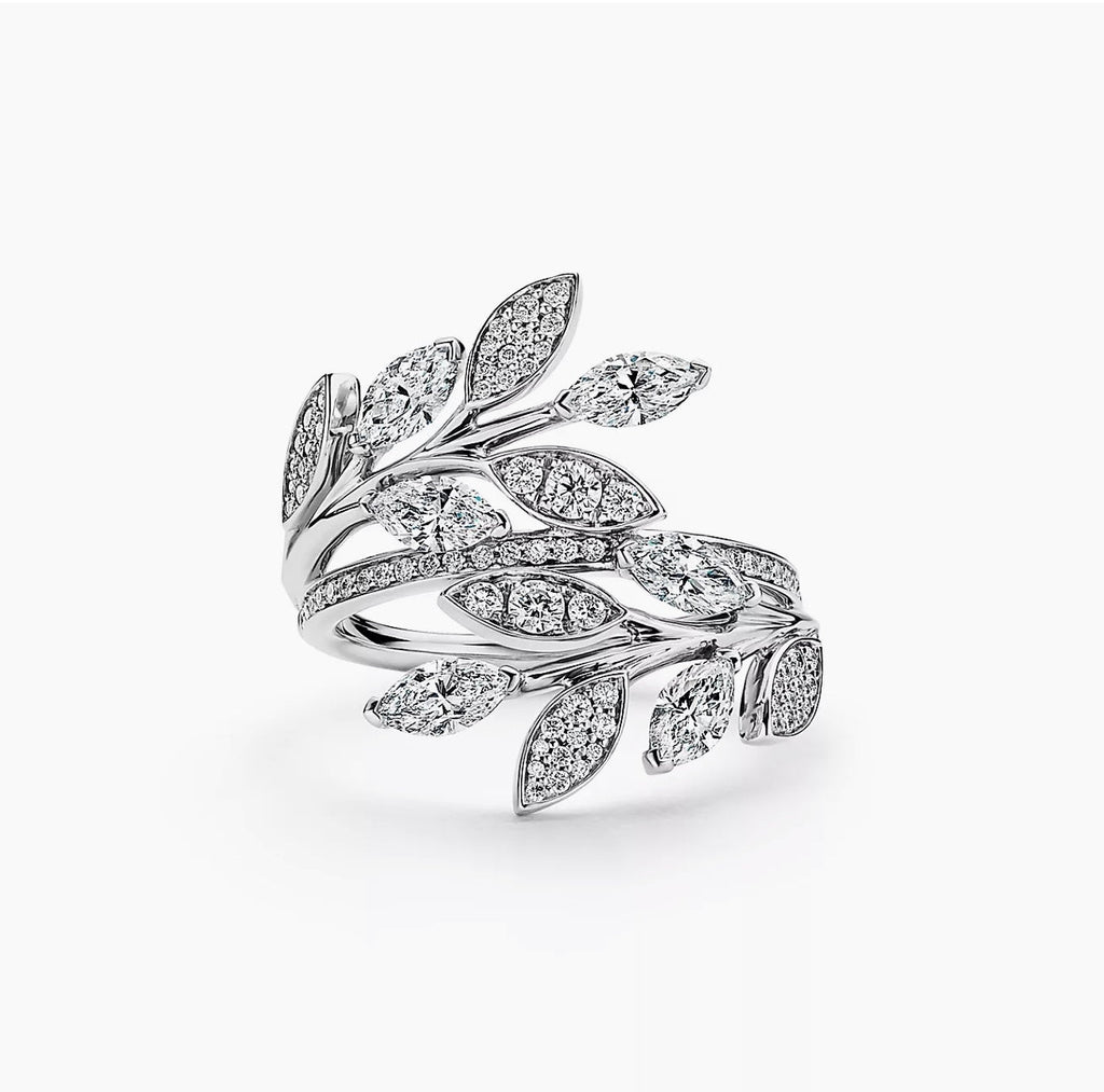 Tiffany Victoria Diamond Vine Bypass 18K Gold Ring product image 1, provided for visual reference and product detail review