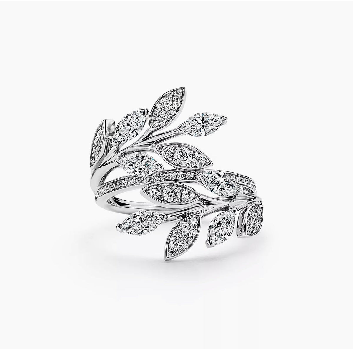 Tiffany Victoria Diamond Vine Bypass 18K Gold Ring product image 1, provided for visual reference and product detail review