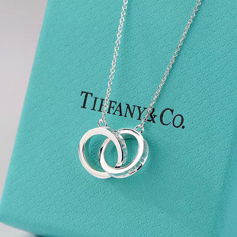 Tiffany 1837 Interlocking Circles Pendant 18K Gold Necklace product image 4, provided for visual reference and product