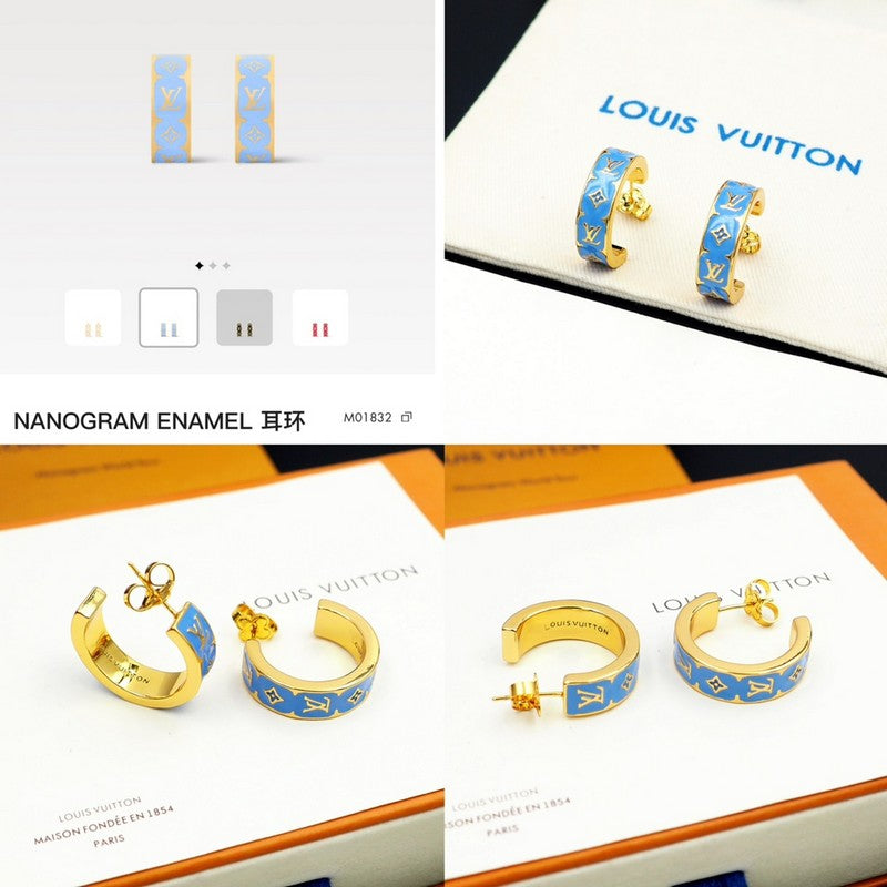 Louis Vuitton Nanogram Enamel 18K Gold Earrings product image 10, provided for visual reference and product detail review
