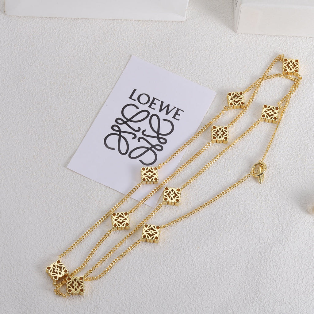 LOEWE Anagram Long 18K Gold Necklace product image 4, provided for visual reference and product detail review