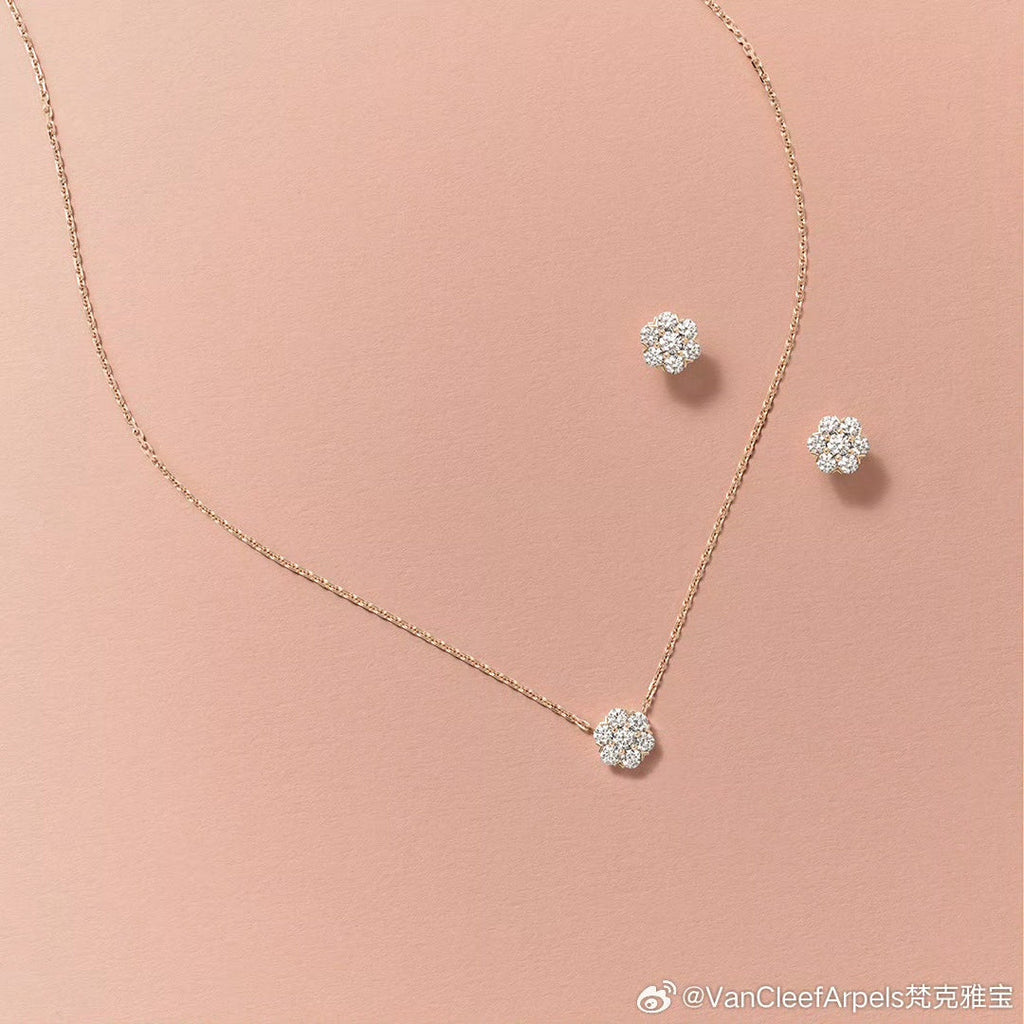 Flower Crystal 18K Gold Earrings product image 3, provided for visual reference and product detail review