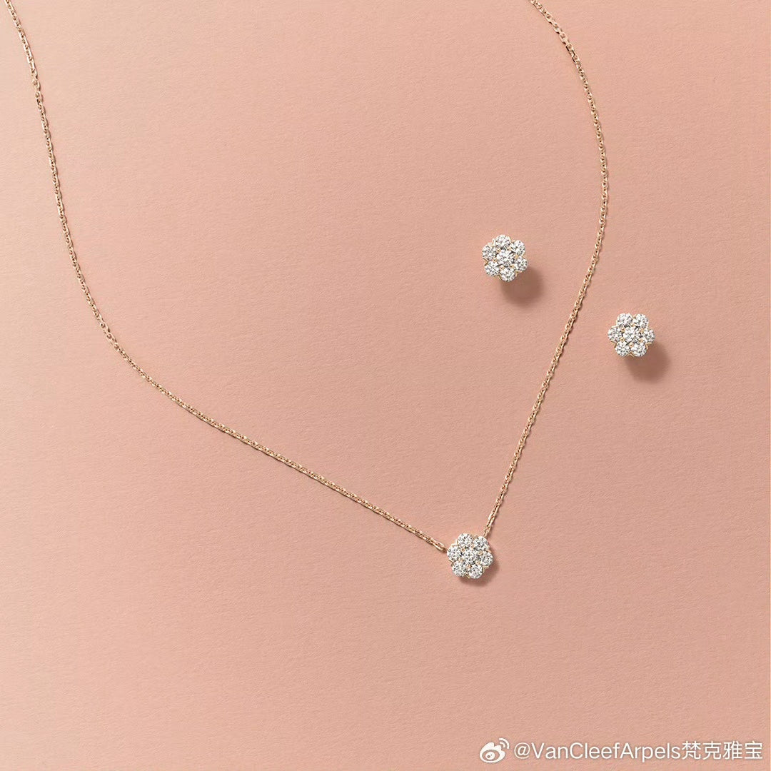 Flower Crystal 18K Gold Earrings product image 3, provided for visual reference and product detail review
