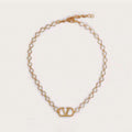 VLogo Pearls Choker 18K Gold Necklace product image 1, provided for visual reference and product detail review
