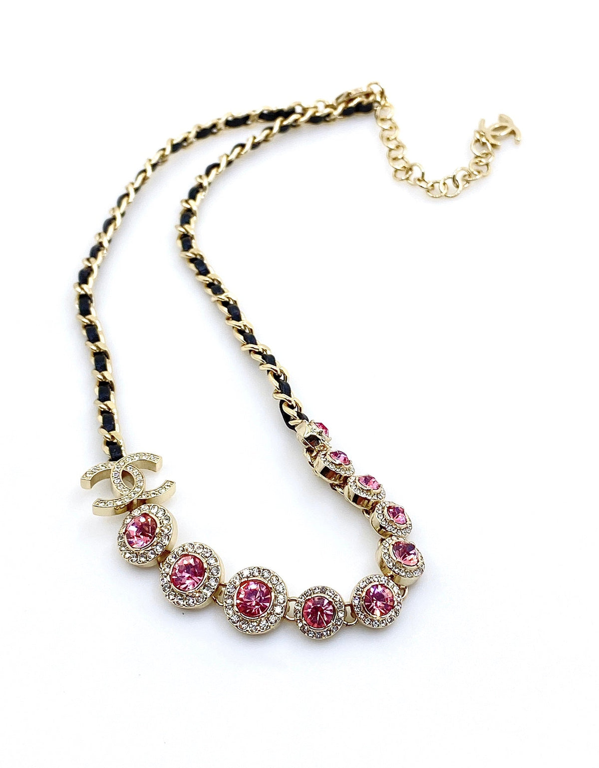 Chanel Leather Choker 18K Gold Necklace product image 3, provided for visual reference and product detail review
