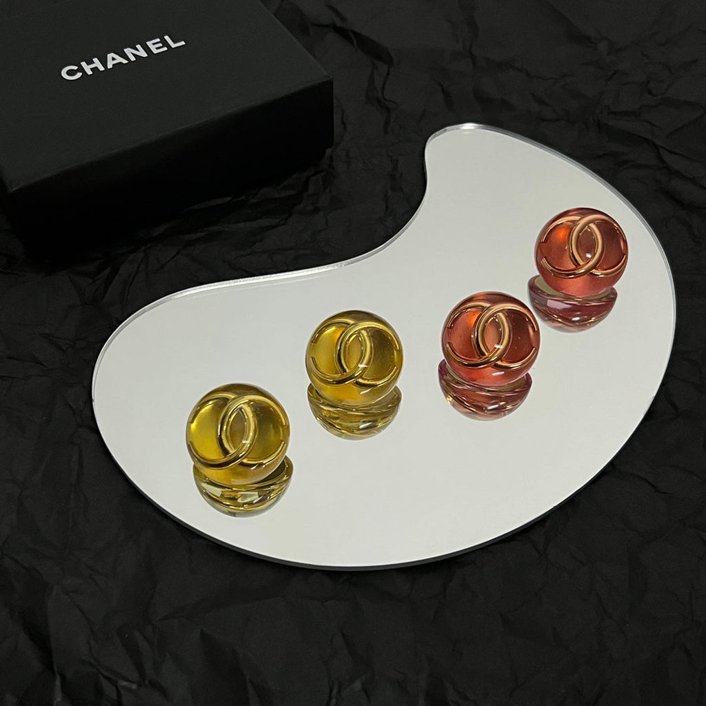 Chanel Vintage Yellow Crystal 18K Gold Earrings product image 6, provided for visual reference and product detail review