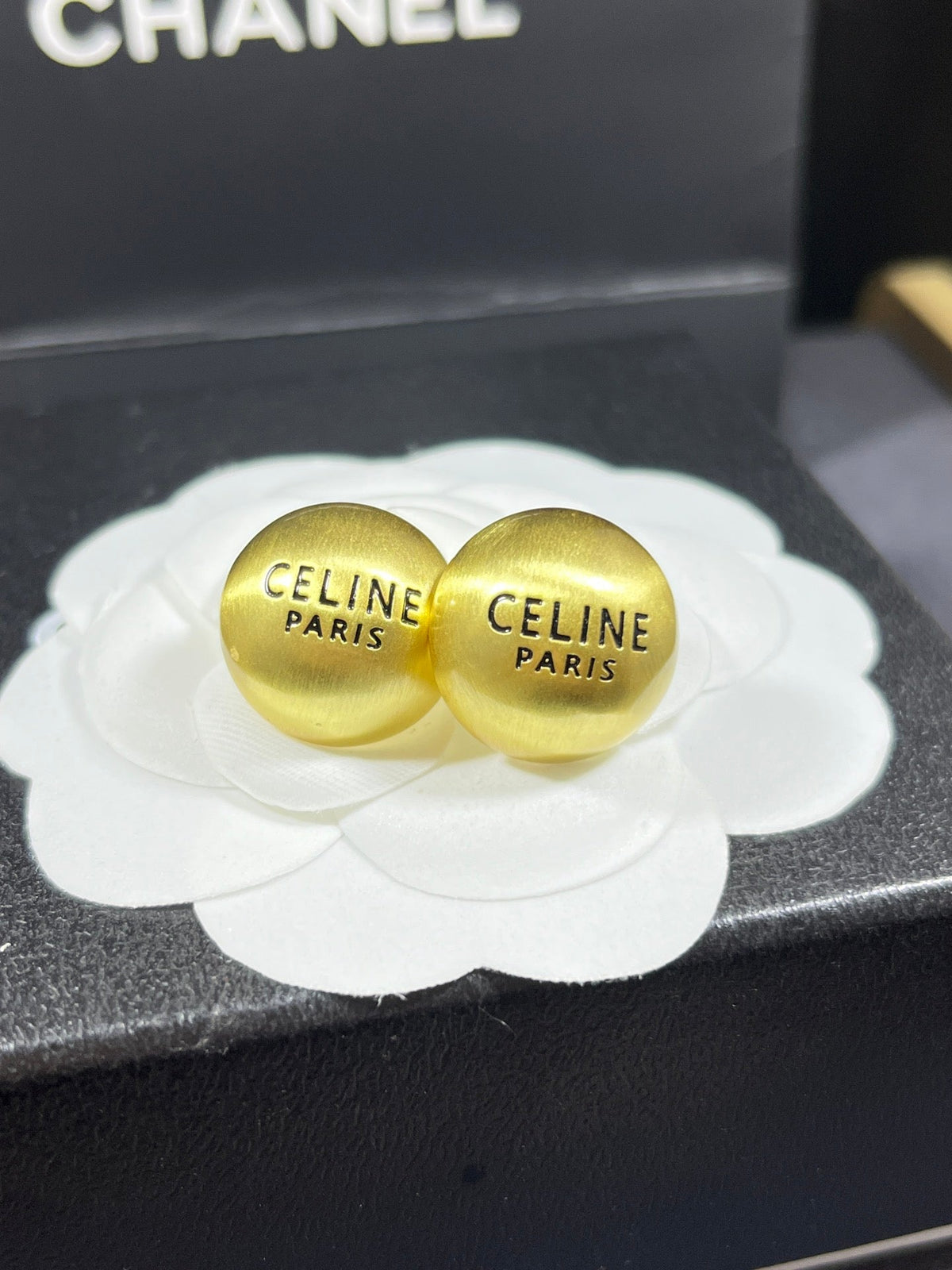 Celine Cicle 18K Gold Earrings product image 4, provided for visual reference and product detail review