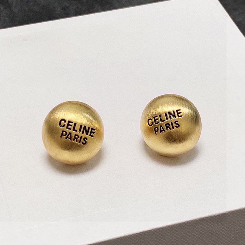 Celine Round 18K Gold Earrings product image 1, provided for visual reference and product detail review