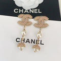 Chanel Pearl Crystals 18K Gold Earrings product image 1, provided for visual reference and product detail review