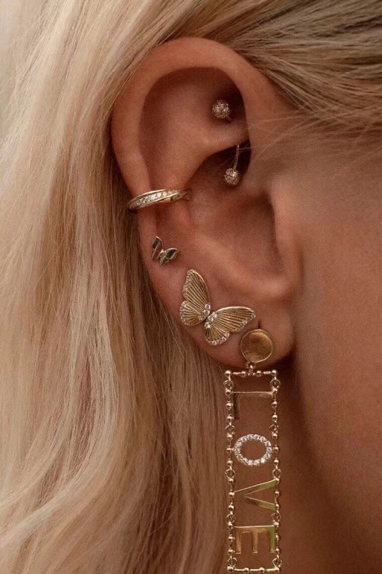 Celine LOVE Diamonds 18K Gold Earrings product image 2, provided for visual reference and product detail review