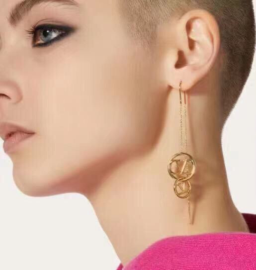 Valentino Long 18K Gold Earrings product image 2, provided for visual reference and product detail review