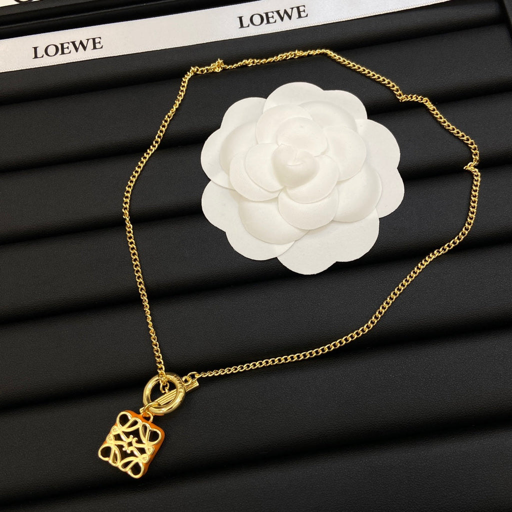 LOEWE Anagram Pendant 18K Gold Necklace product image 12, provided for visual reference and product detail review