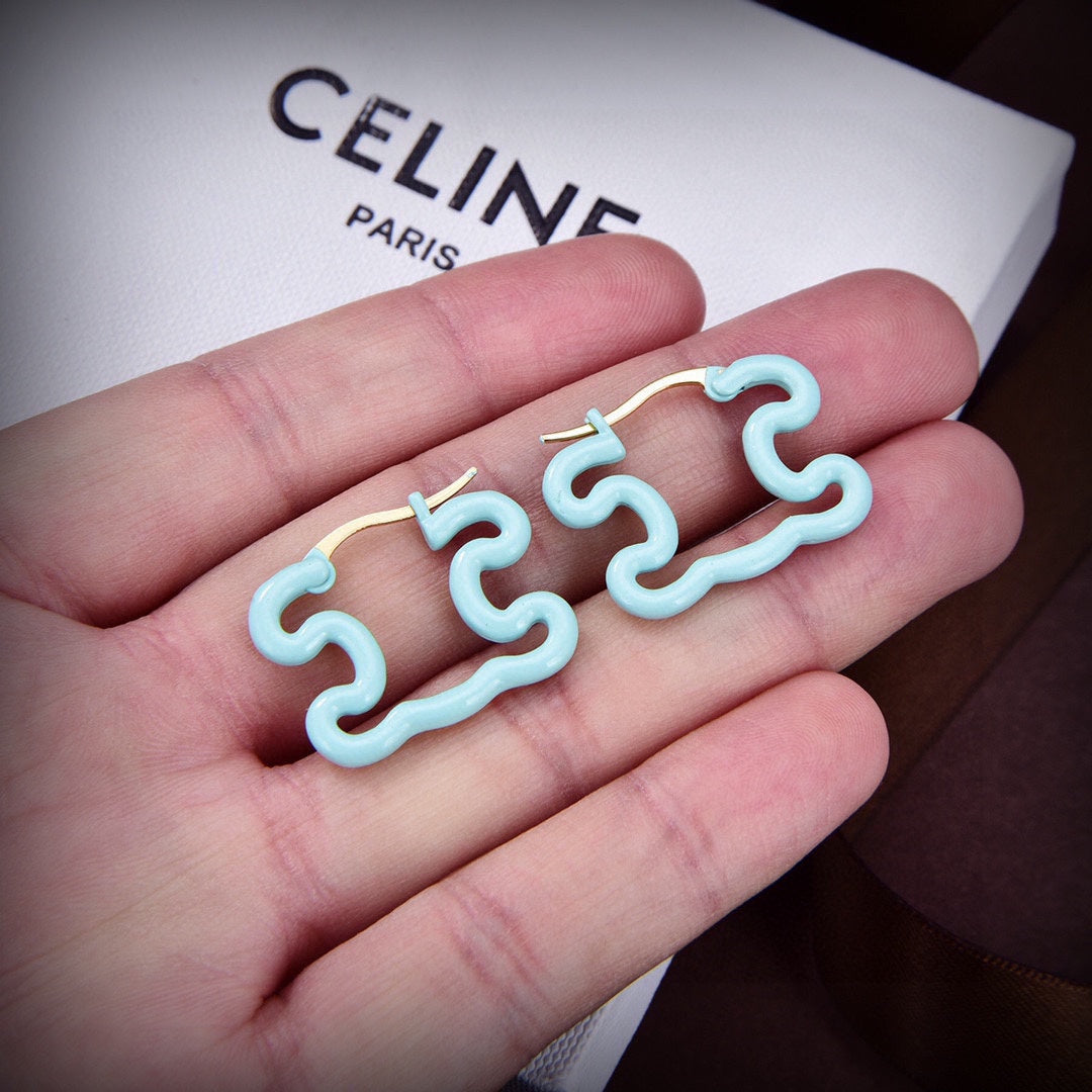 Celine Color Resin 18K Gold Earrings product image 1, provided for visual reference and product detail review