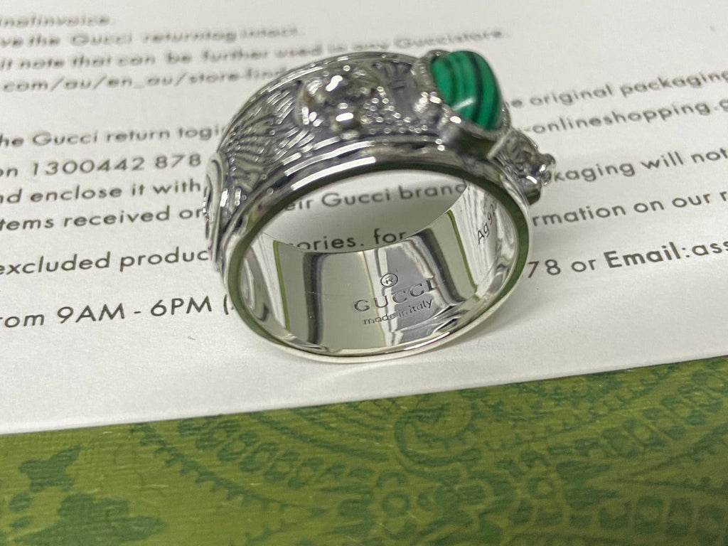Double Gucci Feline Garden Green Ring product image 8, provided for visual reference and product detail review
