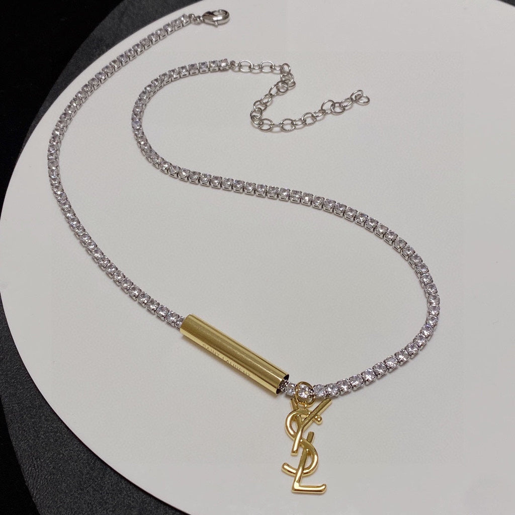 YSL Chain Diamond 18K Gold Necklace product image 3, provided for visual reference and product detail review