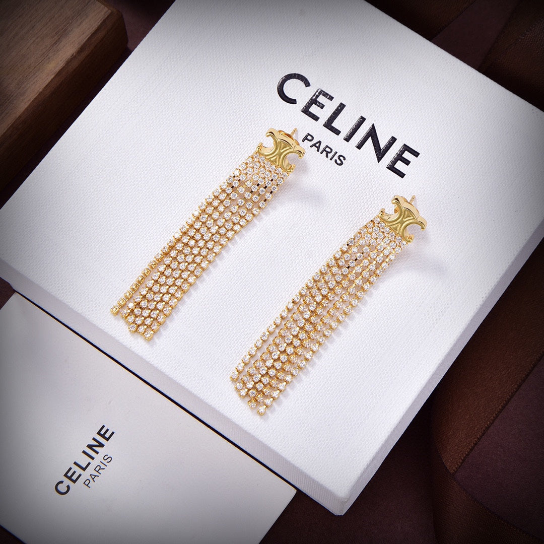 Celine Precious Tassels 18K Gold Earrings product image 4, provided for visual reference and product detail review