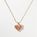 Celine Pink Heart Crystal 18K Gold Necklace product image 1, provided for visual reference and product detail review