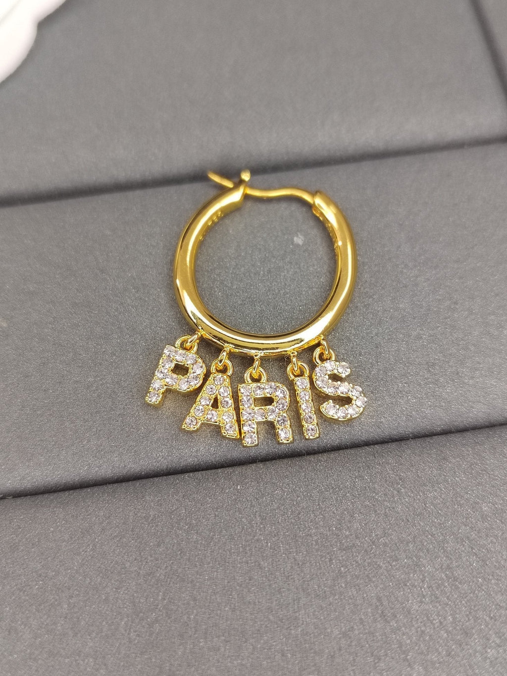 Celine Script Diamonds 18K Gold Earrings product image 3, provided for visual reference and product detail review