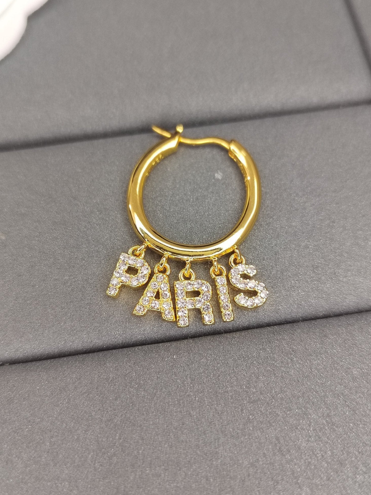 Celine Script Diamonds 18K Gold Earrings product image 3, provided for visual reference and product detail review