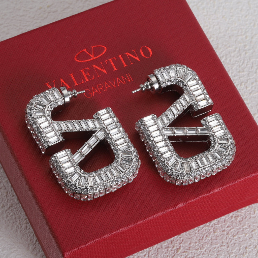 Valentino Crystals 18K Gold Earrings product image 3, provided for visual reference and product detail review