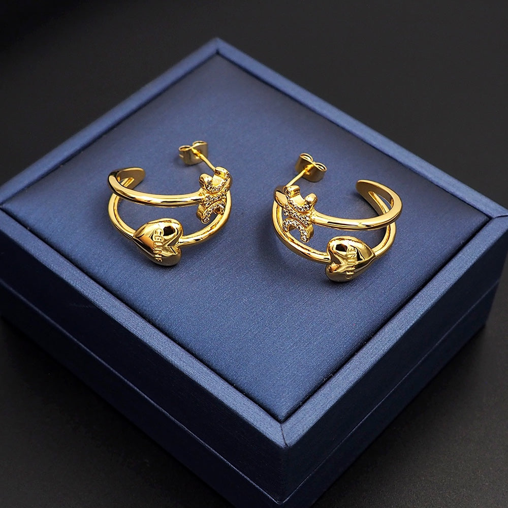 Celine Heart 18K Gold Earrings product image 4, provided for visual reference and product detail review