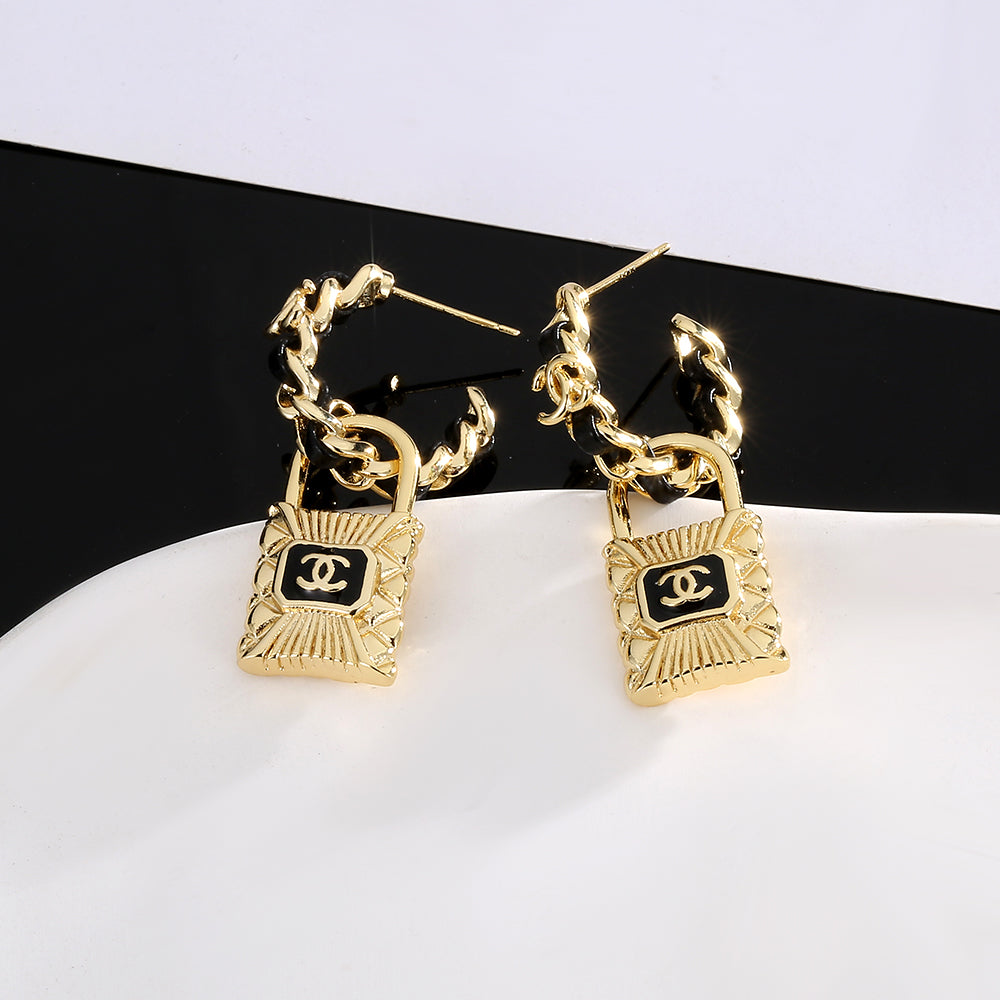 Chanel Lock 18K Gold Earrings product image 5, provided for visual reference and product detail review