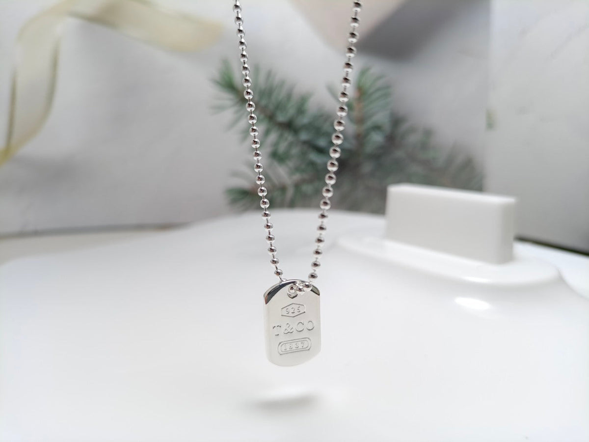 Tiffany 1837 Tag Pendant 18K Gold Necklace product image 2, provided for visual reference and product detail review