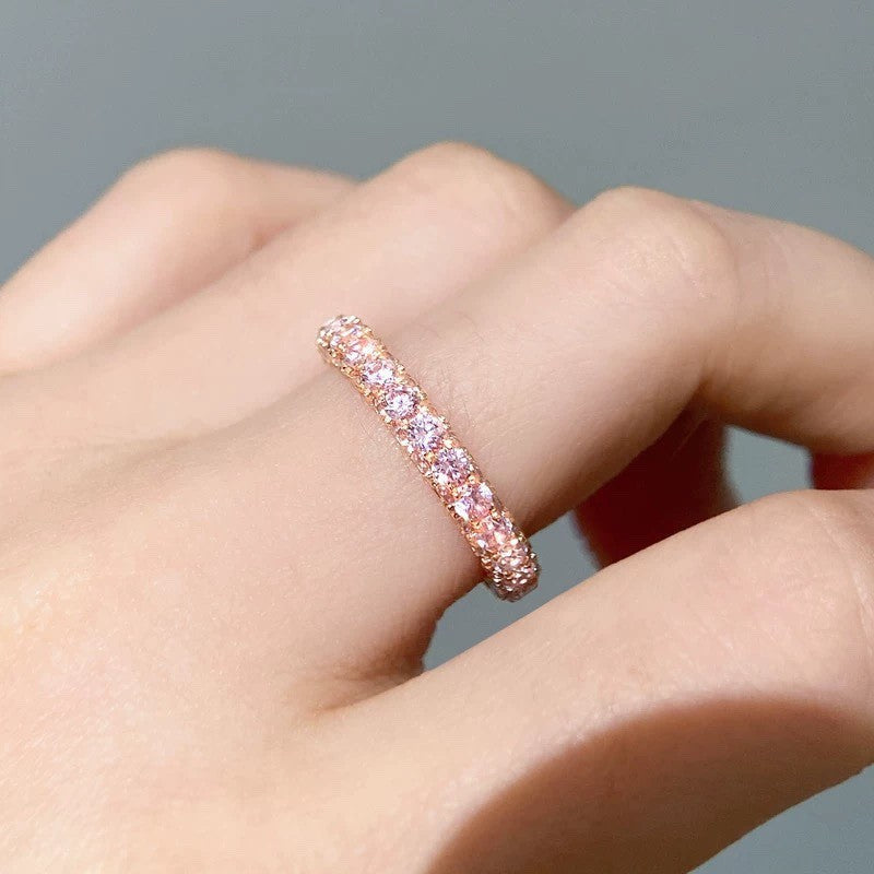 Tiffany Pink Crystal 18K Gold Ring product image 4, provided for visual reference and product detail review
