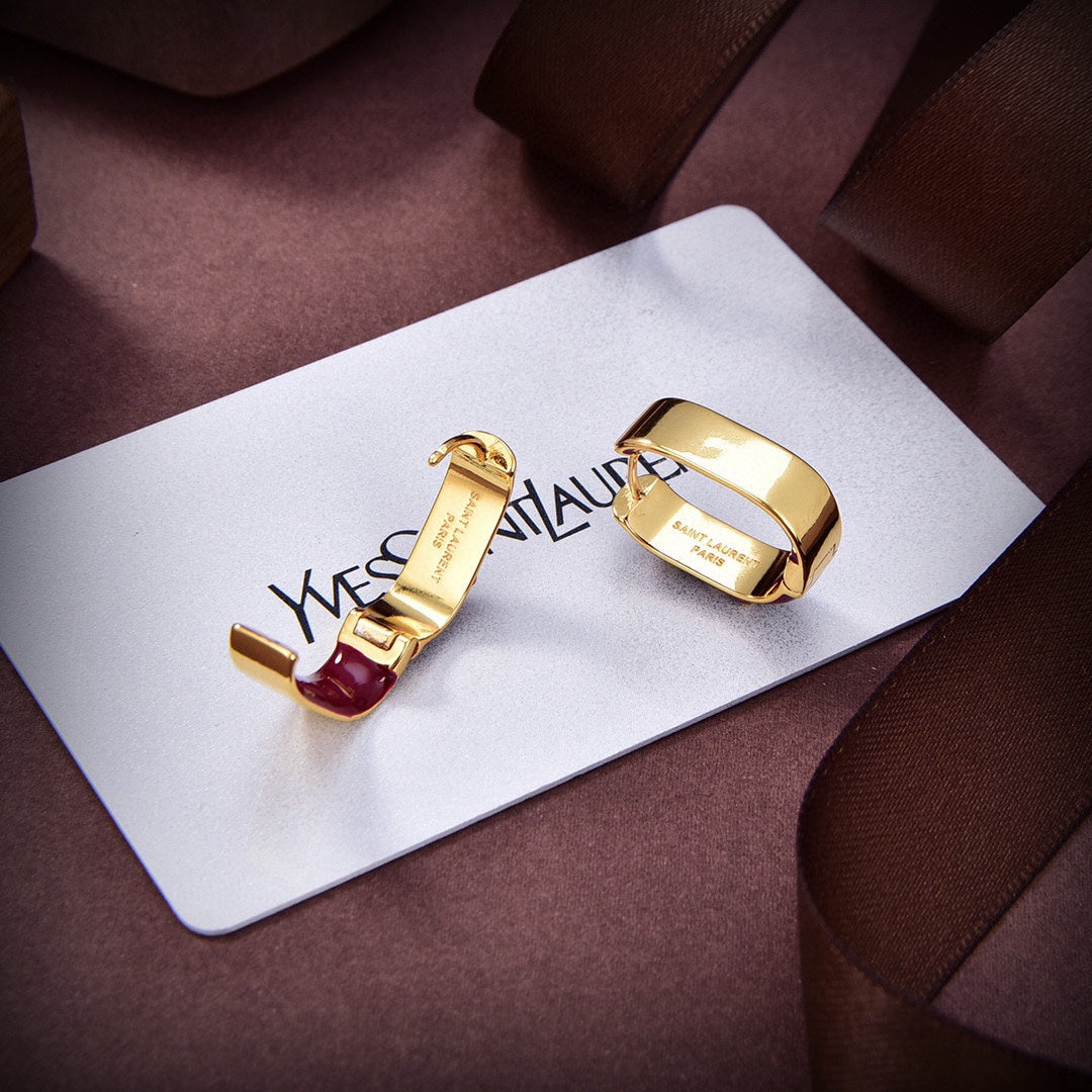 Red 18K Gold Earrings product image 3, provided for visual reference and product detail review