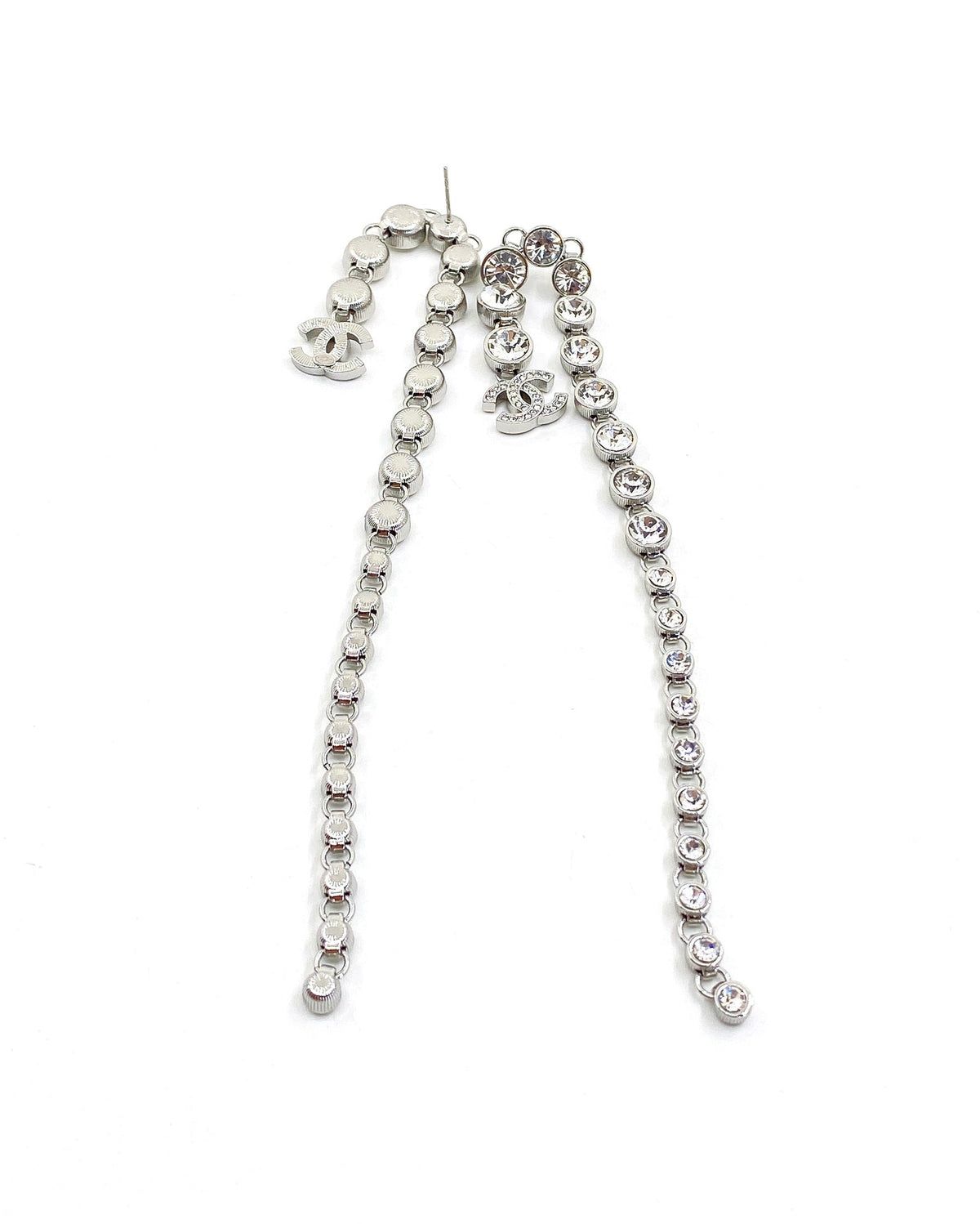 Chanel Long Crystal 18K Gold Earrings product image 3, provided for visual reference and product detail review