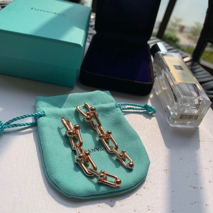 Tiffany HardWear Graduated Link 18K Gold Earrings product image 6, provided for visual reference and product detail review