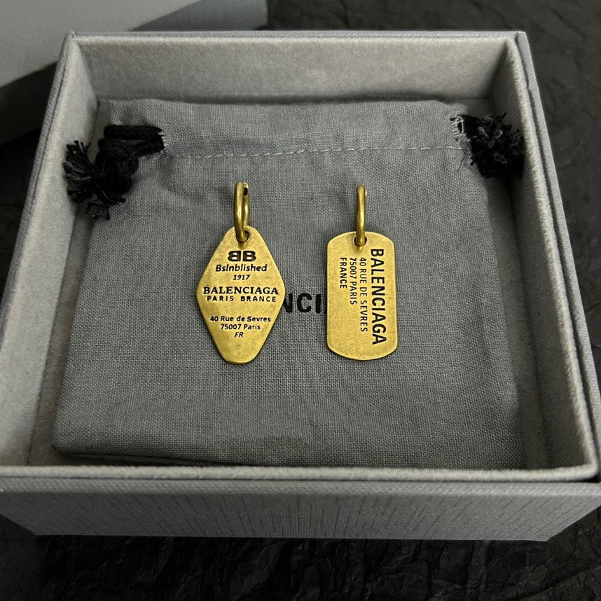 Balenciaga Plate 18K Gold Earrings product image 7, provided for visual reference and product detail review