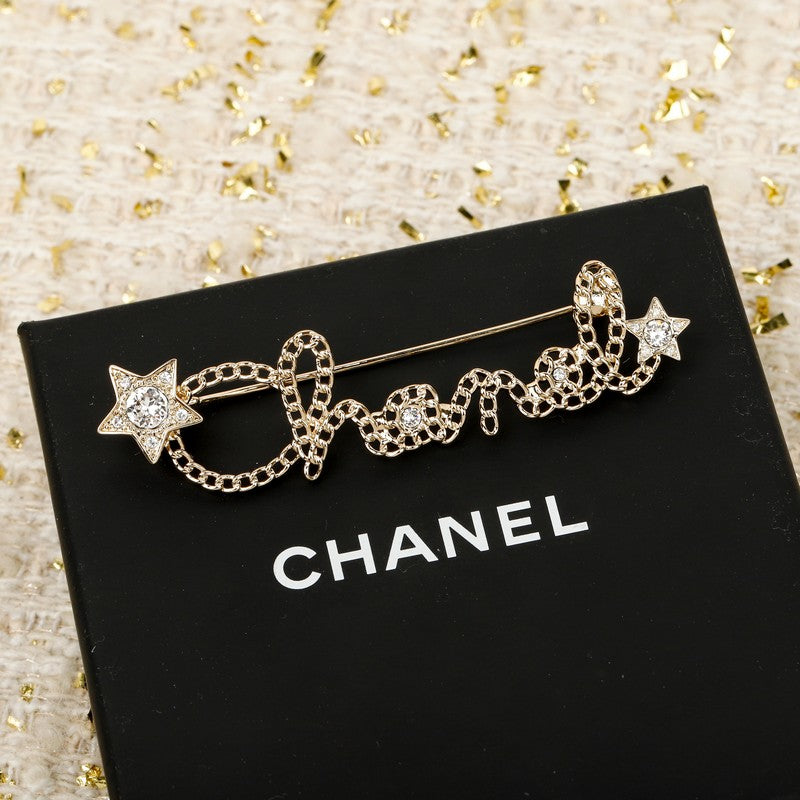Chanel Leather Gold 18K Gold Brooch product image 1, provided for visual reference and product detail review