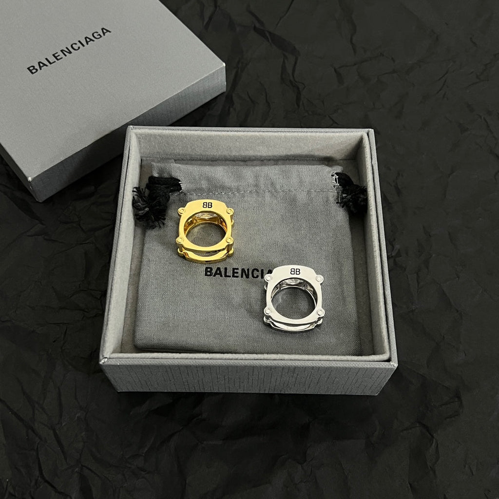 Balenciaga Crystal 18K Gold Ring product image 4, provided for visual reference and product detail review
