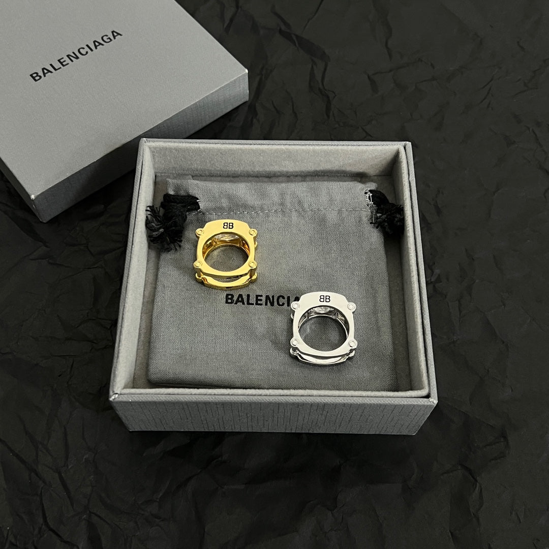 Balenciaga Crystal 18K Gold Ring product image 4, provided for visual reference and product detail review