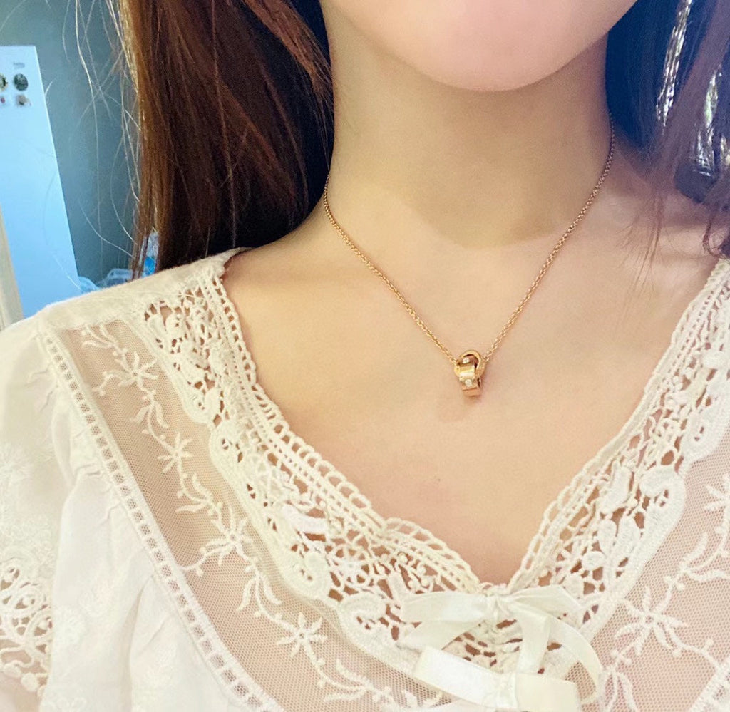 Bvlgari Two Rings 18K Gold Necklace product image 3, provided for visual reference and product detail review