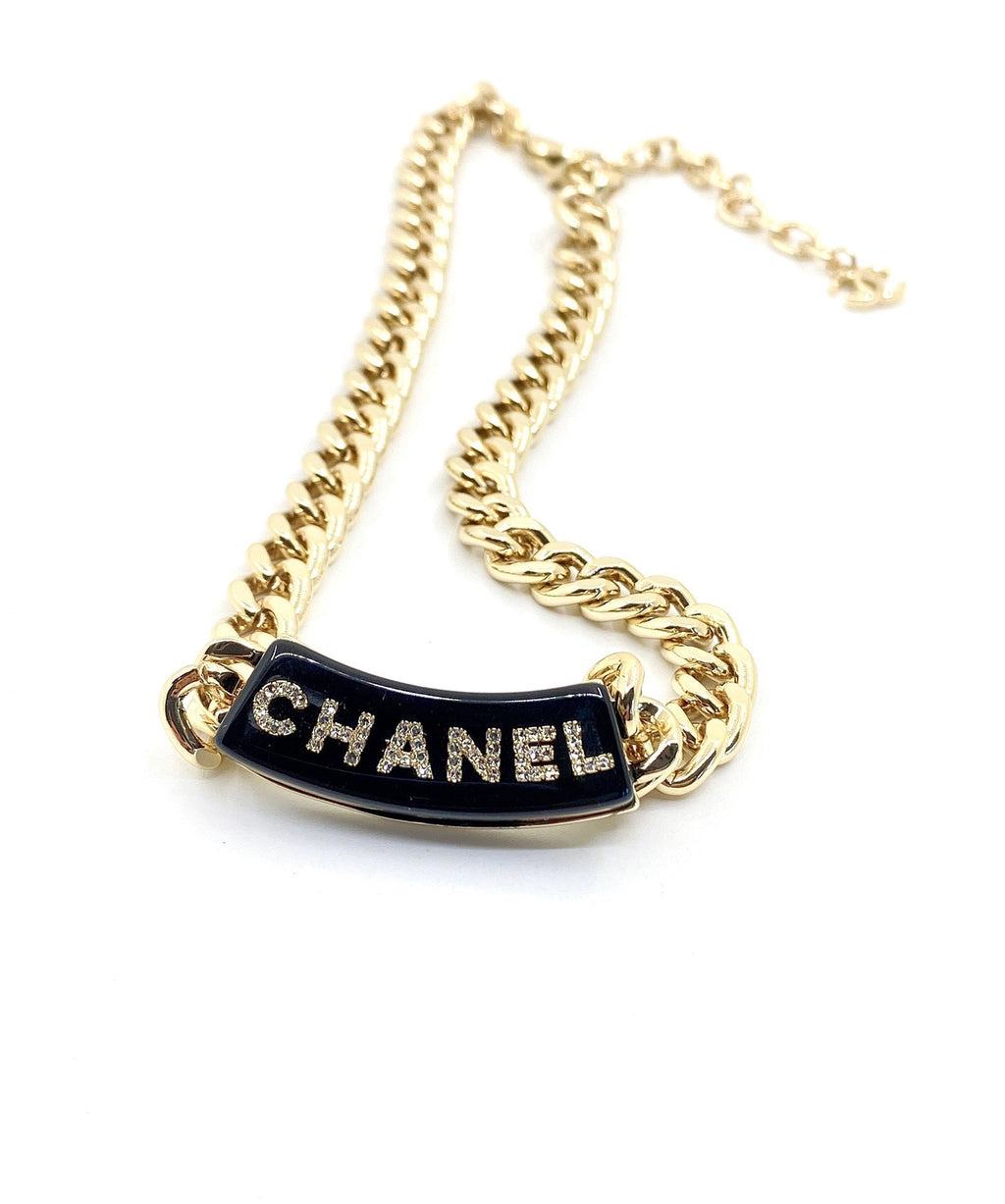Chanel Black Logo Chain 18K Gold Necklace product image 3, provided for visual reference and product detail review