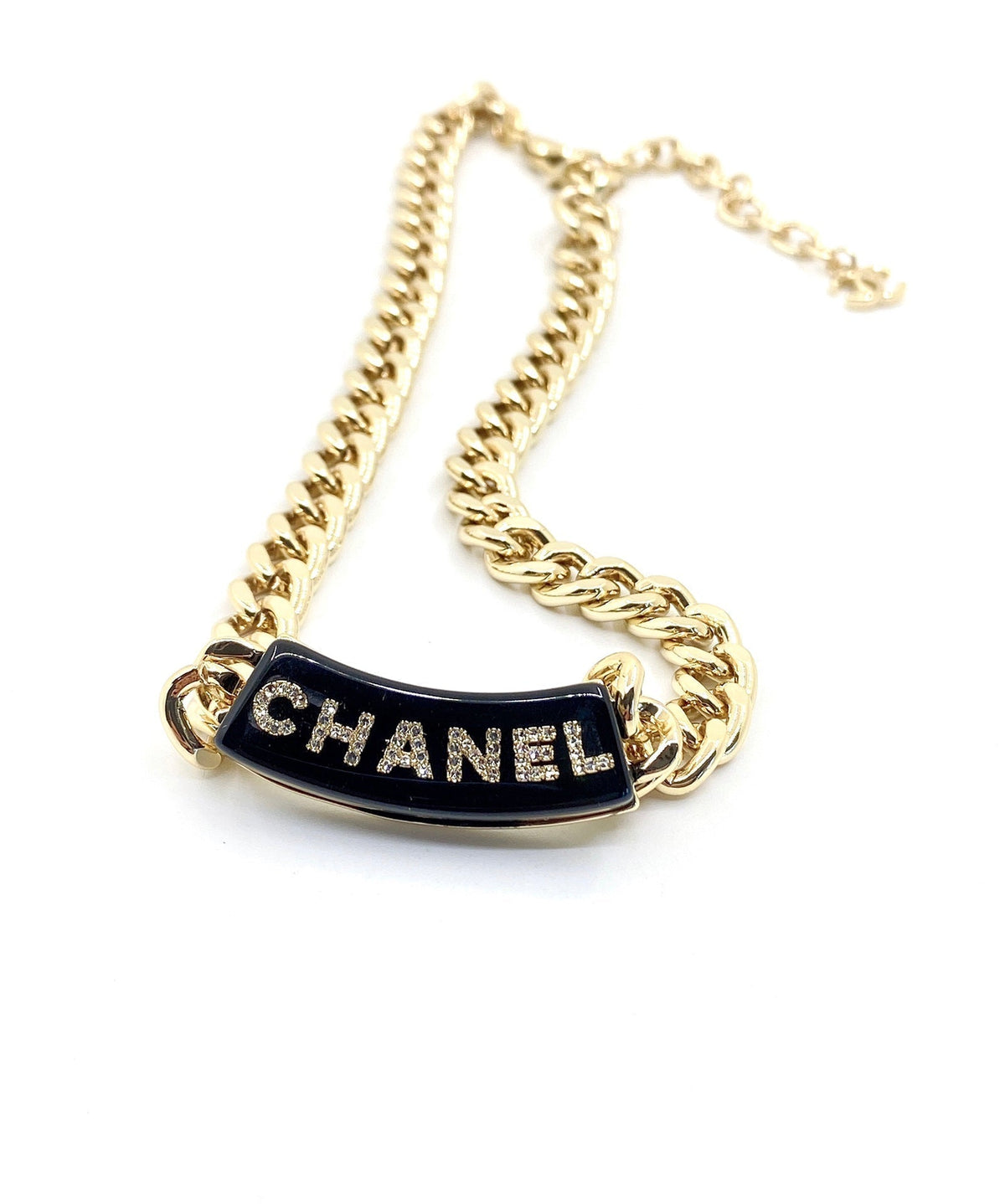 Chanel Black Logo Chain 18K Gold Necklace product image 3, provided for visual reference and product detail review