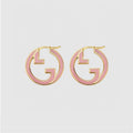 Gucci Double Pink Hollow 18K Gold Earrings product image 1, provided for visual reference and product detail review