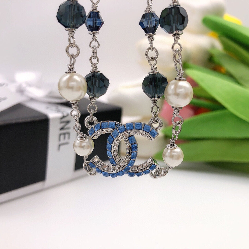 Chanel Blue Resin 18K Gold Necklace product image 4, provided for visual reference and product detail review