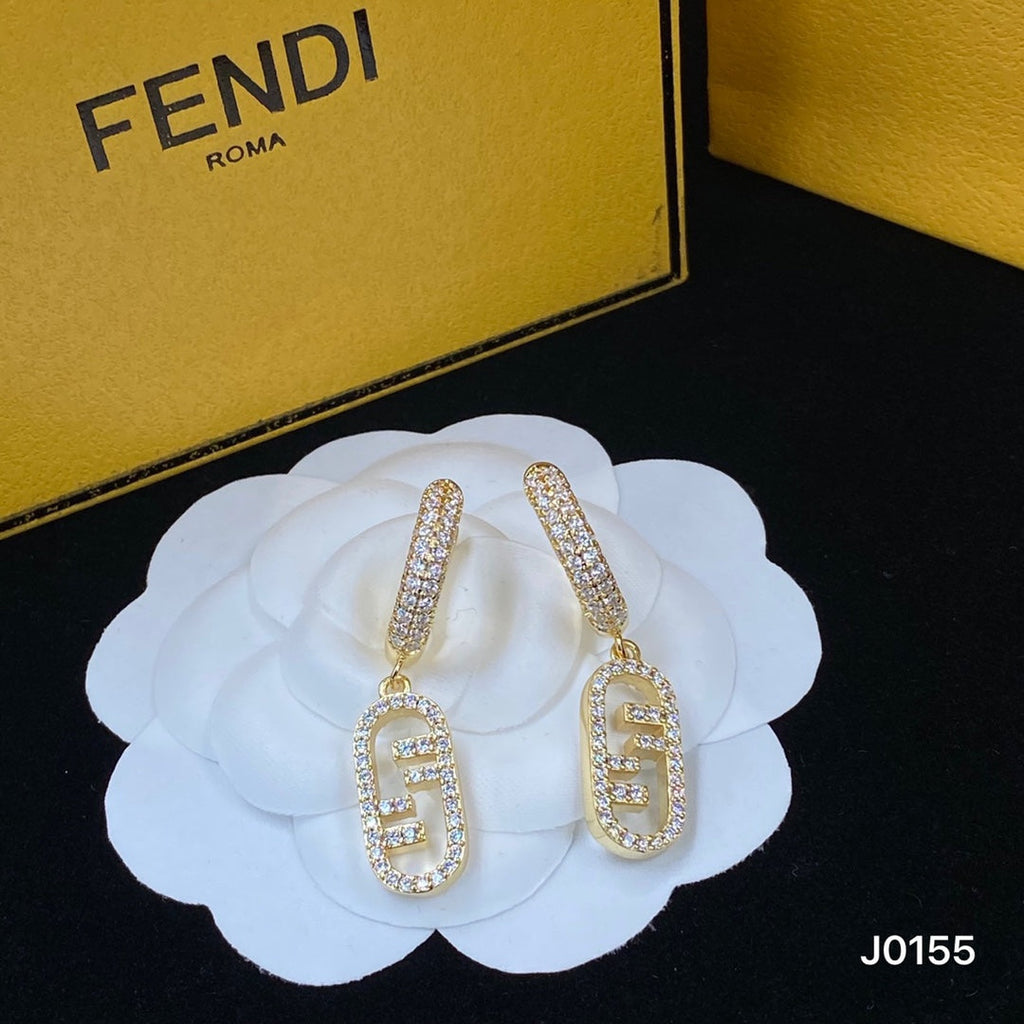 Fendi OLock Diamonds 18K Gold Earrings product image 3, provided for visual reference and product detail review
