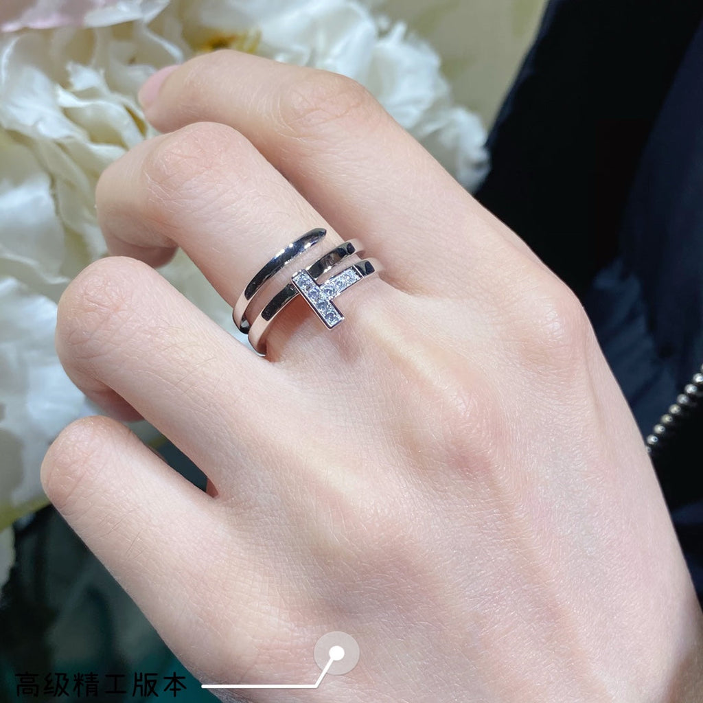 Tiffany Diamond Square 18K Gold Ring product image 7, provided for visual reference and product detail review
